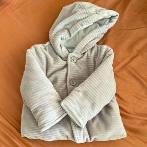 Fagottino Italian Plush Baby Jacket, 6-9 months. Super soft, plush grey 🐘